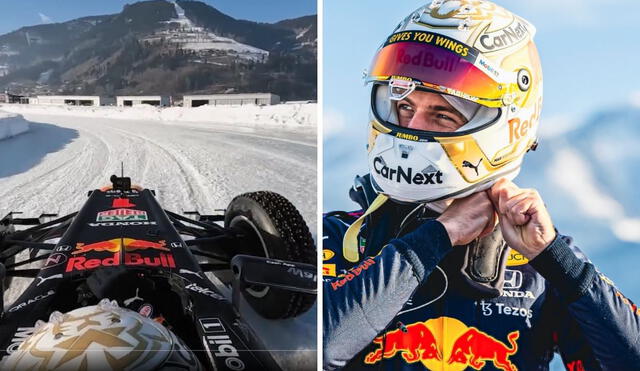 Max Verstappen corrió sobre hielo como parte de su entrenamiento. Foto: captura Red Bull Racing.