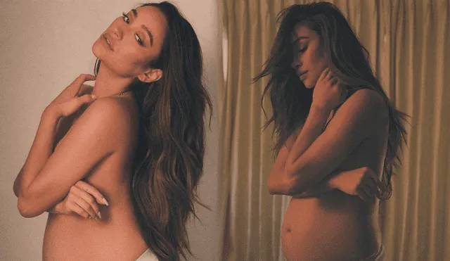 Shay Mitchell colgó una serie de fotografías en topples que dejaban ver su creciente pancita de embarazada. Foto: composición/Shay Mitchell/Instagram