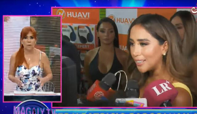 Magaly Medina le recordó a Melissa Paredes que el ampay provocó su divorcio con Rodrigo Cuba. Foto: captura ATV