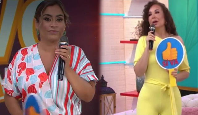 Ethel Pozo y Janet Barboza tuvieron un cruce de palabras en América hoy y sorprendieron a los otros conductores. Foto: captura América TV