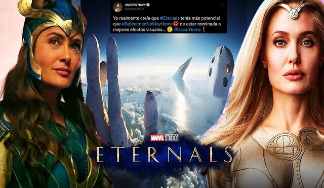Fans del UCM dicen que Eternals fue "robada" por no haber sido nominada en los Oscar 2022. Foto: composición/Marvel/captura de Twitter/difusión