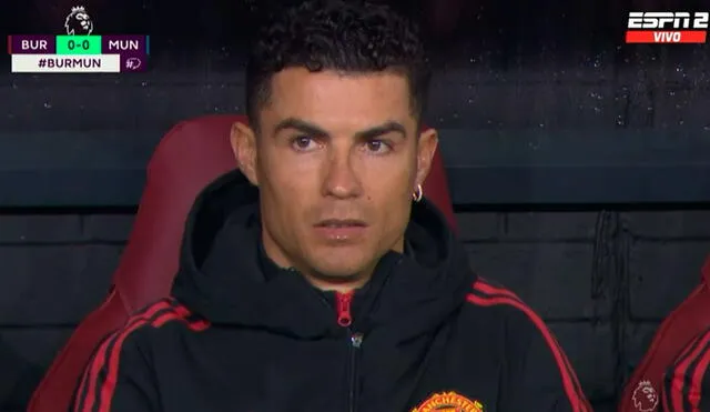 Cristiano Ronaldo arrancó el partido en el banco de suplentes. Foto: captura/ESPN 2