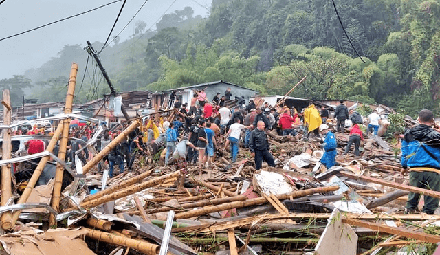 Emergencia en Pereira por fuertes lluvias y deslizamiento. Foto: Gelver/Twitter