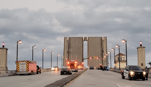 Puente Royal Park de Florida, donde ocurrió el accidente. Foto: Departamento de Policía de West Palm Beach