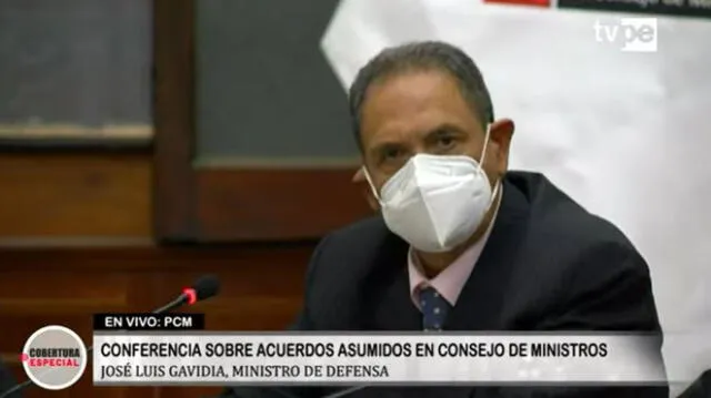 El ratificado titular del Mindef añadió que su sector trabajará para apoyar con el proceso de vacunación y el retorno a clases. Foto: captura de TV Perú
