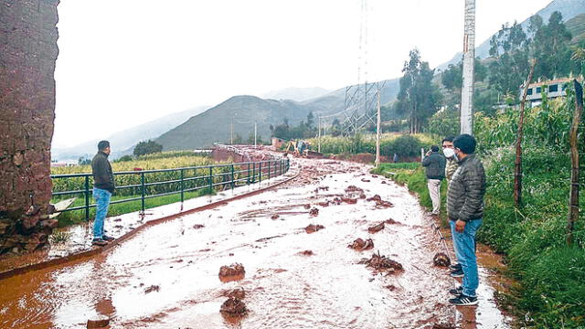 Inundado. El distrito de Saylla quedó afectado tras caída de huaico. Foto: La República