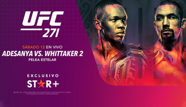 Adesanya vs. Whittaker se enfrentarán en el UFC 271. Foto: Star+