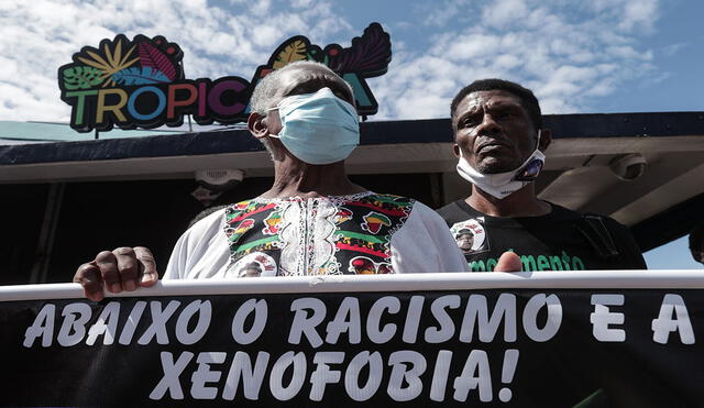 El homicidio de Moïse Mugenyi Kabamgabe generó recientemente una protesta en contra de la xenofobia en Brasil. Foto: EFE