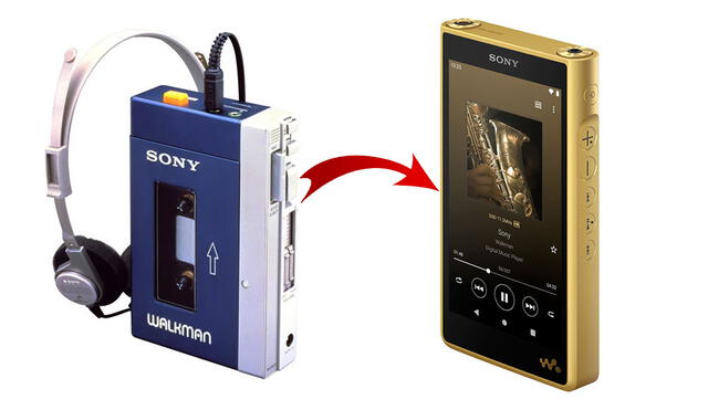 El Sony TPS-L2 (izquierda) y el Sony NW-WM1ZM2. Foto: Sony