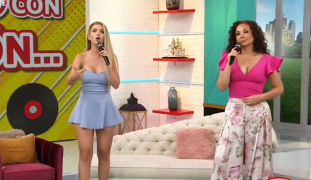 Brunella Horna y Janet Barboza discuten en América hoy en vivo. Foto: captura de América TV