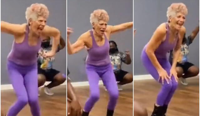 Abuelita de 73 años se vuelve viral por sus espectaculares pasos de baile en una academia. Foto: captura de TikTok.