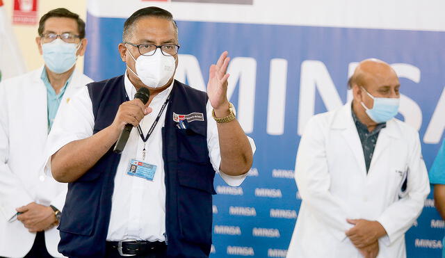 El dato. El ministro de Salud, Hernán Condori, anunció que saldría a los medios a defenderse. Admitió que es cofundador de Perú Libre y amigo de Vladimir Cerrón. Foto: Félix Contreras / La República