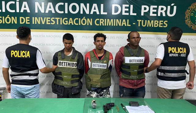 Los delincuentes quedaron detenidos a disposición del Ministerio Público. Foto: PNP