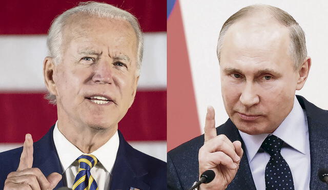 Fracaso. Joe Biden y Vladímir Putin intentaron encontrar el sábado una salida diplomática al conflicto, pero no encontraron un “cambio fundamental”. Foto: AFP