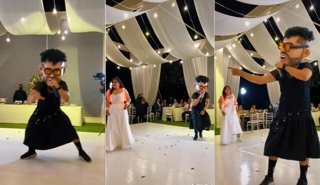 La peculiar escena ocurrida es una fiesta de bodas, se viralizó en todas las redes y fue compartida por miles de usuarios. Foto: captura de TikTok
