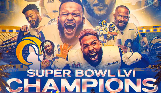 Los Angeles Rams campeones del Super Bowl LVI tras vencer a los Bengals. Foto: NFL
