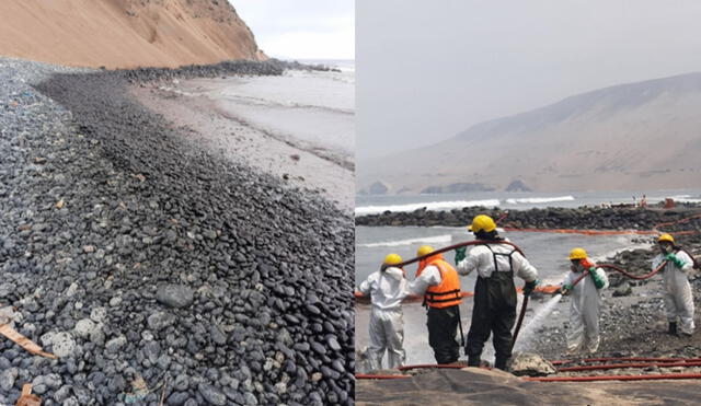 Así lucen las playas afectadas a casi un mes del derrame de petróleo. Foto: composición La República/Carlo Angeles