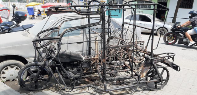 Vehículo quedó convertido en una estructura de fierro obsoleta. Foto: Studio 96