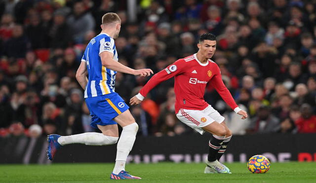 Cristiano Ronaldo lideró el triunfo de los diablos rojos ante Brighton. Foto: AFP