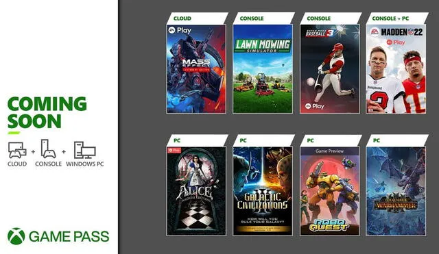 La mayoría de estos títulos llegarán a Xbox Game Pass tanto en consolas como en PC. Foto: Microsoft