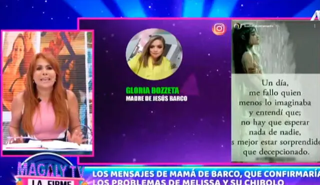 Mensajes de la madre de Jesús Barco evidenciarían una ruptura del futbolista con Melissa Klug. Foto: captura/ATV