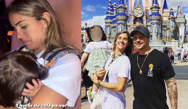 Mario Hart y Korina Rivadeneira viajaron a Estados Unidos con su hija. Foto: Instagram