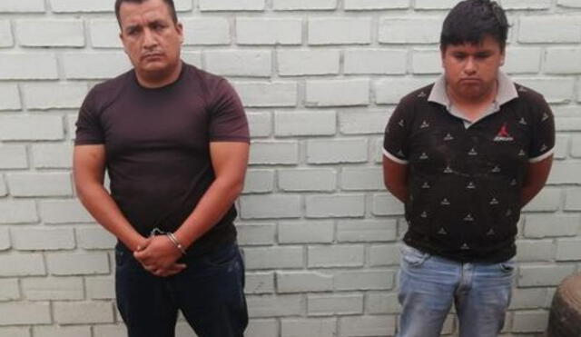 Sujetos fueron capturados por la Policía tras perseguirlos a balazos. Foto: PNP