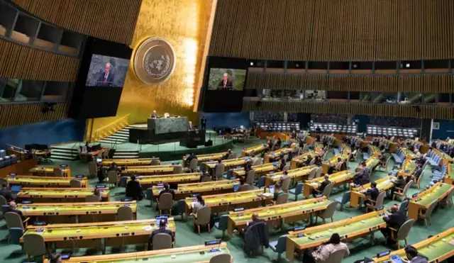 Vista general de la reunión de la Asamblea General de la ONU. Foto: EFE