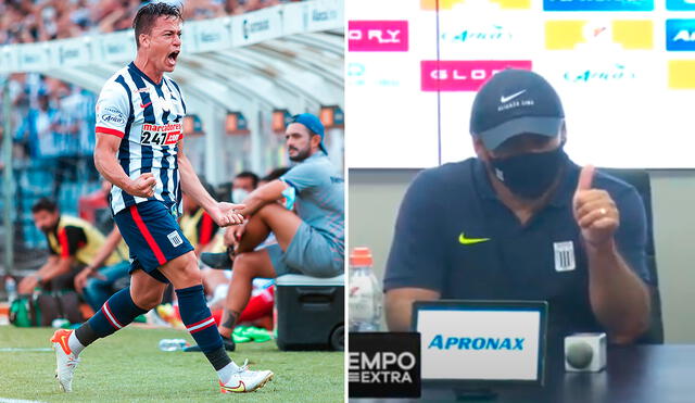 Benavente y una celebración para el recuerdo tras anotar en su debut. Foto: composición/Alianza Lima/Twitter/captura de Gol Perú