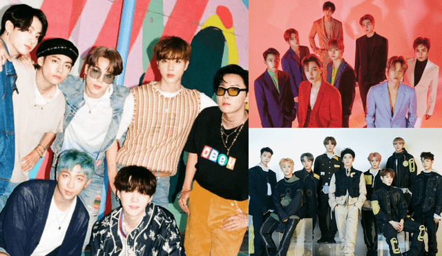 Los grupos k-pop como BTS, EXO y NCT se han convertido en los favoritos de los fans de la música coreana. Foto: composición La República/BIGHIT/SM