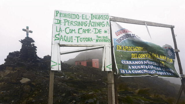 Nadie pasa. Comuneros advierten prohibición en yacimiento. Foto: La República