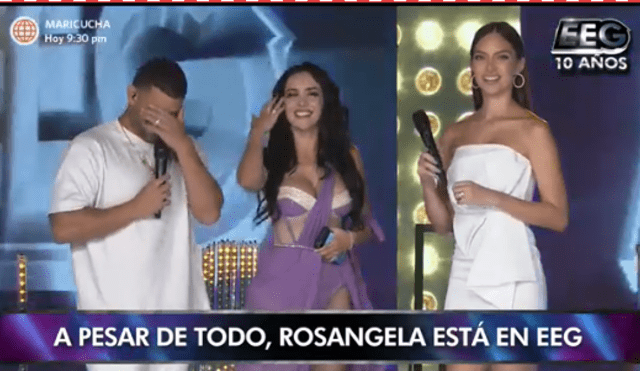 Uno de los ingresos más inesperados que generó todo tipo de emociones. Rosángela Espinoza regresó a las pantallas de América TV; no obstante, dio a conocer que aún sigue resentida con Peter Fajardo. Foto: captura América TV