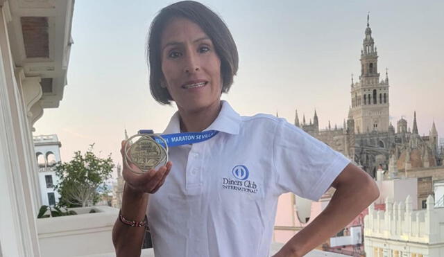 Gladys Tejeda obtuvo un nuevo récord en su carrera durante la Maratón de Sevilla 2022. Foto: Gladys Tejeda (Instagram)