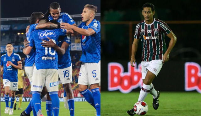 El partido de ida se jugará este martes 22 de febrero desde las 7.30 p. m. (hora peruana) en el estadio Nemesio Camacho El campín. Foto: composición LR/Instagram Millonarios FC/Fluminense FC.
