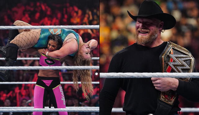 Bianca Belair y Brock Lesnar fueron los protagonistas de WWE Monday Night RAW. Foto: composición de WWE
