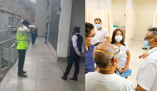 La visita del ministro Hernán Condori al Hospital de Emergencias Ate se realizó a las 8.20 horas de este 21 de febrero. Foto: composición/La República/Minsa