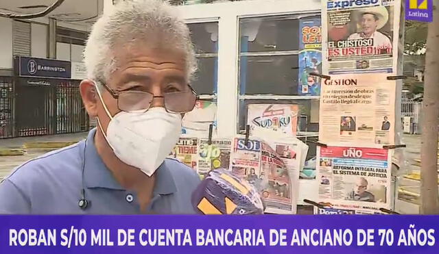 Hombre pide que banco le ofrezca una solución ante el robo de sus ahorros. Foto: captura de Latina