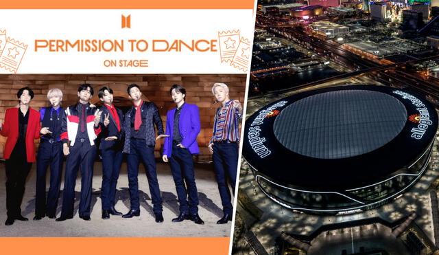 BTS llegará a Las Vegas para concierto Permission to dance on stage y presentación den los Grammys 2022. Foto: composición La República / Hybe / Allegiant Stadium