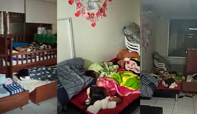 Niños y niñas de diferentes edades duermen en un mismo ambiente en el MIMP. Foto: La República