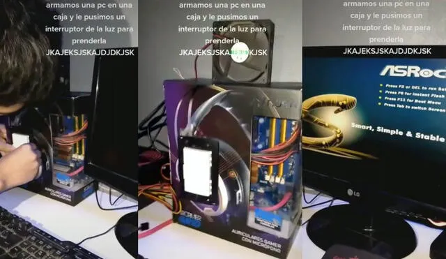 Los jóvenes sorprendieron a miles al armar un CPU económico. Foto: captura de TikTok