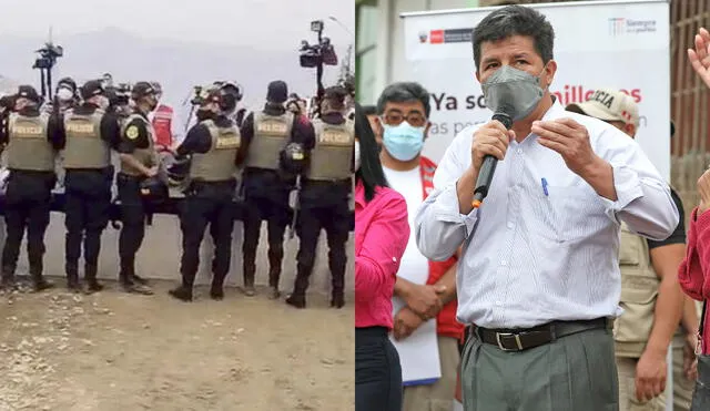 Bloqueo. Cordón policial para periodistas en Jicamarca. Foto: Igor Malca, Presidencia / Video: RPP