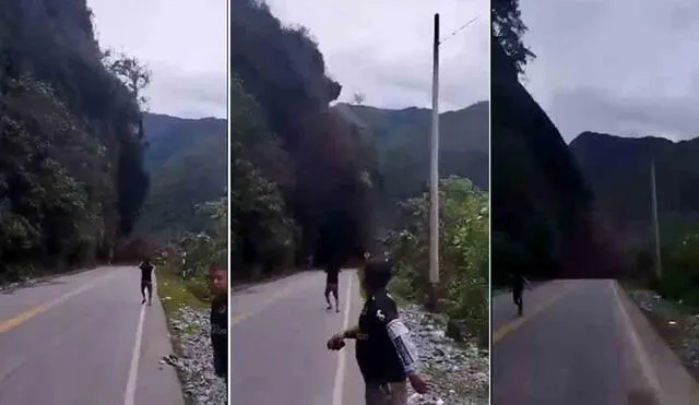 Ciudadano captó el preciso momento del deslizamiento. Foto: captura redes