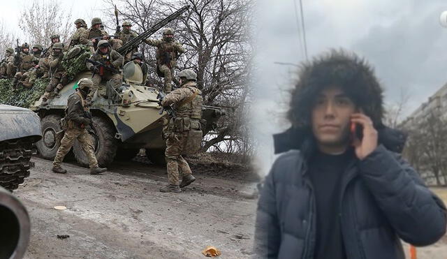 Joven reveló que decenas de ciudadanos están evacuando Kiev ante los ataques de Rusia. Foto: AFP / captura RPP