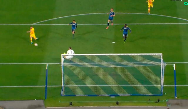 Jordi Alba abrió el marcador tras un pase de Traoré. Foto: captura/Movistar Liga de Campeones