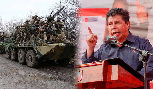 El presidente Pedro Castillo estuvo entre los mandatarios latinoamericanos que deploraron la violencia en Ucrania. Foto: composición / AFP / Presidencia del Perú