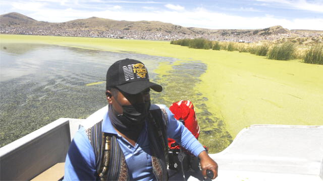 El dirigente de los lancheros, Hector Suaña, señaló que diversas instituciones no han realizado acciones para descontaminar el lago Titicaca. Foto: Juan Carlos Cisneros/La República