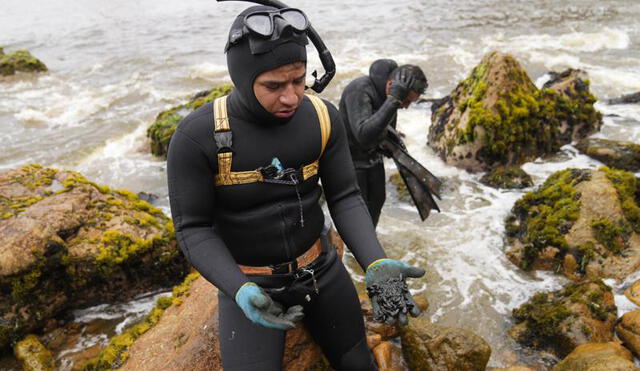 Kiefer Taboada lleva 41 días sin poder trabajar en el mar a causa del daño ecológico que provocó el derrame de petróleo. Foto: AP/Martín Mejia.