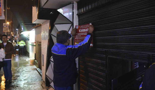 Clausura se dio en medio de operativo realizado la noche del sábado. Foto: Municipalidad de José Luis Bustamante y Rivero