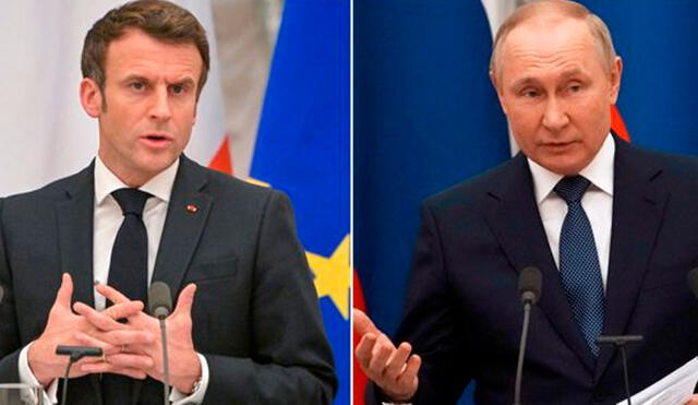 Putin se compromete con Macron a suspender los ataques contra la población ucraniana. Foto: AFP