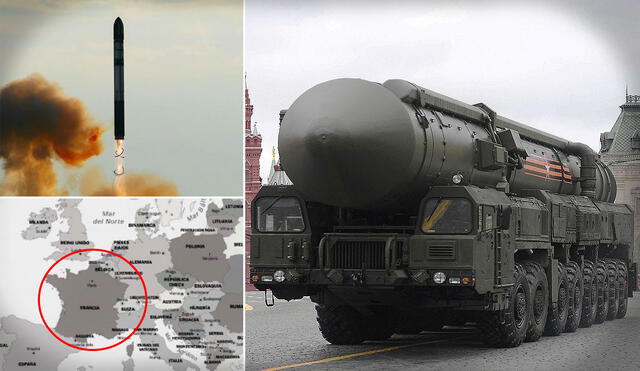 El Satan 2 fue creado por Rusia para sustituir al misil de la Unión Soviética de nombre Voyevoda (Satan 1). Foto: composición LR/Sputnik/mapamundiparaimprimir/AFP